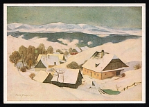 1939 'Village in the Altvater Mountains', Propaganda Postcard, Third Reich Nazi Germany