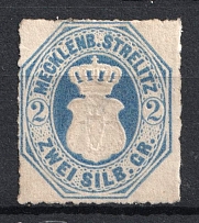 1864 2sgr Mecklenburg-Sterlitz, German States, Germany (Mi. 5, CV $30)