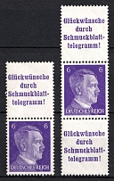 1941 6pf Third Reich, Germany, Se-tenants, Zusammendrucke (Mi. S 286 - S 287, CV $40)