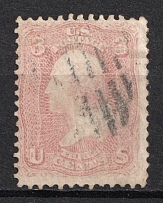 1861 3c Washington, United States, USA (Scott 65, Rose, Used)