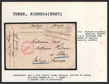 1916 Private Bilingual (Russian, French) P.O.W. Postcard from Tomsk to Zolkiev, Galicia, Austria. TOMSK Censorship: red 2 line circle (27 mm) reading, outside to centre