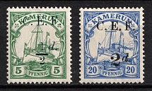 1915 British Occupation of Cameroon, Kaiser’s Yacht, 'C. E. F.', German Colonies, Germany (Mi. 2, 4, Signed)