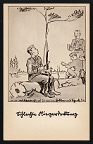 1936-1944 'Don't Count Crows in the Haven' Military Caricature Propaganda Postcard, Third Reich Nazi Germany, Mint