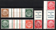 1937-39 Third Reich, Germany, Tete-beches, Se-tenants, Zusammendrucke (Mi. KZ 27.1.1, KZ 29.2.4, S 155, S 158 , Used, CV $60)