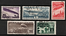 1931 Airship Constructing in USSR, Soviet Union, USSR, Russia (Zv. 275 - 274, 276a, 277, 278a, Full Set, Used, CV $65)