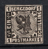 1861-67 1s Bargedorf, German States, Germany (Mi. 2, CV $30)