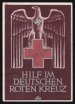 1941 'Help in the German Red Cross', Propaganda Postcard, Third Reich Nazi Germany