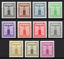 1942 Third Reich, Germany, Official Stamps (Mi. 155 - 165, Full Set, CV $70, MNH)