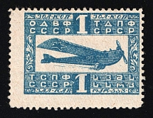 1924 Aviation ODVF Air Fund 1k airplane charity stamp Soviet Russia USSR