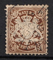 1878 50pf Bavaria, German States, Germany (Mi. 46, Canceled, CV $50)