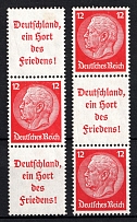 1936-37 Third Reich, Germany, Se-tenants, Zusammendrucke (Mi. S 144, S 146, CV $50)