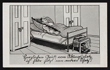 1936-1944 'Greetings from the training ground' Military Caricature Propaganda Postcard, Third Reich Nazi Germany, 4th printing