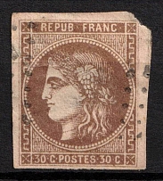 1870 30C France (Mi. 42 A, Used, CV $360)