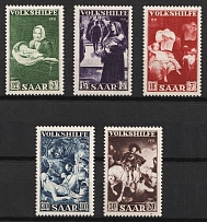 1951 Saar, Germany (Mi. 309 - 313, Full Set, CV $90)