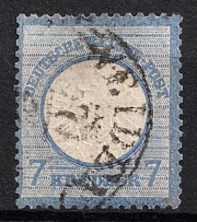 1872 7kr German Empire, Large Breast Plate, Germany (Mi. 26, Canceled, CV $120)