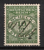 10pf Third Reich, Germany, Revenue, Check Stamp (Used)