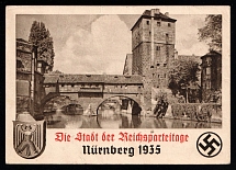 1935 ' The city of the Reich Party Congresses. Nuremberg', Propaganda Postcard, Third Reich Nazi Germany