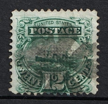 1869 12c S.S. 'Adriatic', United States, USA (Scott 117, Green, Used, CV $130)