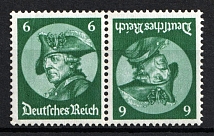 1933 6pf Third Reich, Germany, Tete-beche, Se-tenant, Zusammendrucke (Mi. K 17, CV $30)