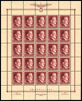 1942 30gr General Government, Germany, Full Sheet (Mi. 89, CV $30, MNH)