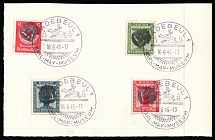 1945 RADEBEUL Local Issue 4pf - 12pf on piece, Germany, Official Stamps (Commemorative Cancellation)