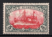 1906 5m South West Africa, German Colonies, Kaiser’s Yacht, Germany (Mi. 32 A, CV $60)