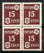 194115k Estonia, German Occupation, Germany, Block of Four (Mi. 1 y, CV $140, MNH)