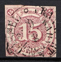 1859 15kr Thurn and Taxis, German States, Germany (Mi. 24, Used, CV $160)