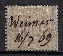 1869 10gr North German, German States, Germany (Mi. 25, Canceled, CV $100)