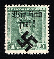 1939 50h Moravia-Ostrava, Bohemia and Moravia, Germany Local Issue (Mi. 7, CV $20)