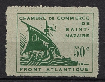 1945 50c Saint-Nazaire, German Occupation of France, Germany (Mi. 1, Signed, CV $390)