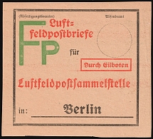 Berlin, Third Reich, Germany, Pre-Binding Slip for Airmail Letters, Field Post Feldpost