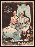 1937-1938 'Joy Through the WHW', Propaganda Large Label Stamp, Third Reich Nazi Germany