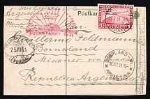 1931 Germany Graf Zeppelin LZ 127 Arctic Polar Flight Berlin-Staaken via USSR Russia Leningrad Airship pmk Air Mail postcard fr. 1 RM to Bompland Argentina