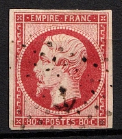 1853 80C France (Mi. 16 A, Used, CV $85)