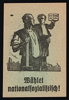 1933-1945 'Vote National Socialist!', Propaganda Label Stamp, Third Reich Nazi Germany