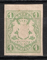 1867 1kr Bavaria, German States, Germany (Mi. 14 a, CV $100)