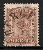 1863 24Sk Norway (Mi. 10, Used, CV $120)