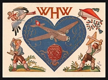 1937 'WHW', Propaganda Postcard, Third Reich Nazi Germany