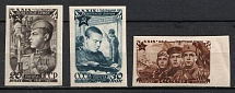 1947 29th Anniversary of the Soviet Army, Soviet Union, USSR, Russia (Imperforate, Full Set, Margin, MNH)