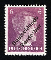 1945 MEISSEN Local Issue 6pf, Germany, Overprint on Hitler's head (Mi. 32, Black Overprint, MNH)