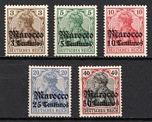 1906-11 German Offices in Morocco, Germany (Mi. 34 - 37, 40, CV $120)