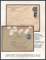 Commercial Covers bearing 20 / 10 Kopeck Postage (Russia, 2x1 / 1x1 10 Kopeck) dated I.15 at Russian Field Post Office 114 (Lwow Occupation), to the (Red Cross) Complaint Office in Copenhagen, Denmark.