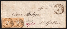 1859 (8 May) Wurttemberg, German States, Germany, Cover from Wangen to St. Gallen (Mi. 12, CV $130)