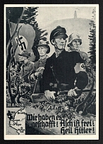 1938 'We Have Made it! Asch is Free Heil Hitler!', Propaganda Postcard, Third Reich Nazi Germany