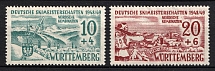 1949 Wurttemberg-Hohenzollen, French Zone of Occupation, Germany (Mi. 38 x - 39 x, Full Set, CV $30, MNH)