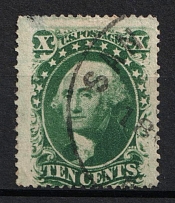 1859 10c Washington, United States, USA (Scott 35, Type V, Used, CV $55)