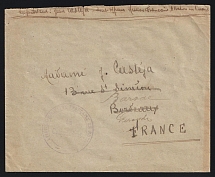 1915-17 WWI Russia French Air Force Military Aviation Mission redirected cover to Bordeaux France