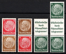 1939 Third Reich, Germany, Se-tenants, Zusammendrucke (Mi. S 179, S 181, S 183, S 186, CV $60, MNH)