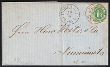 1867 (19 Jun) Schlezwig, German States, Germany, Cover from Heiligenhafen to Neumunster via Oldenburg (Mi. 9, CV $80)